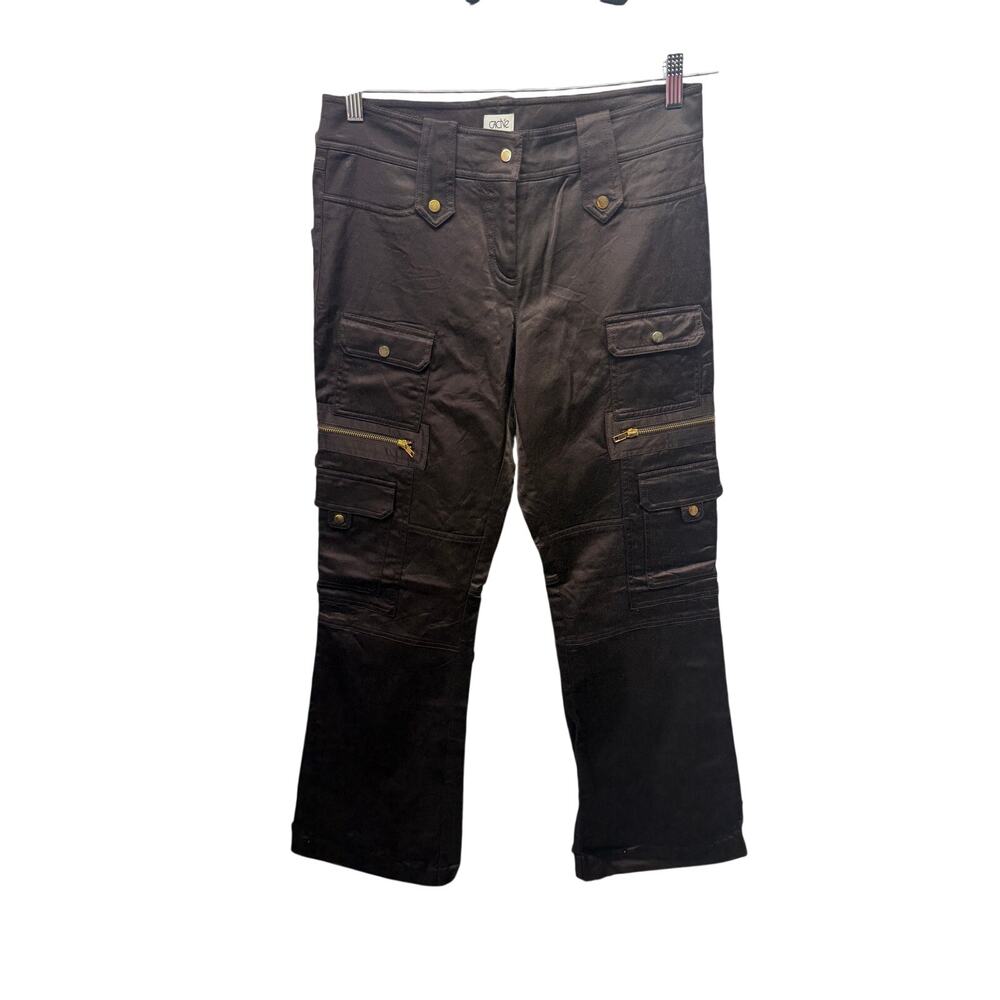 Y2K 2000s Cache brown satin cargo pants size 8